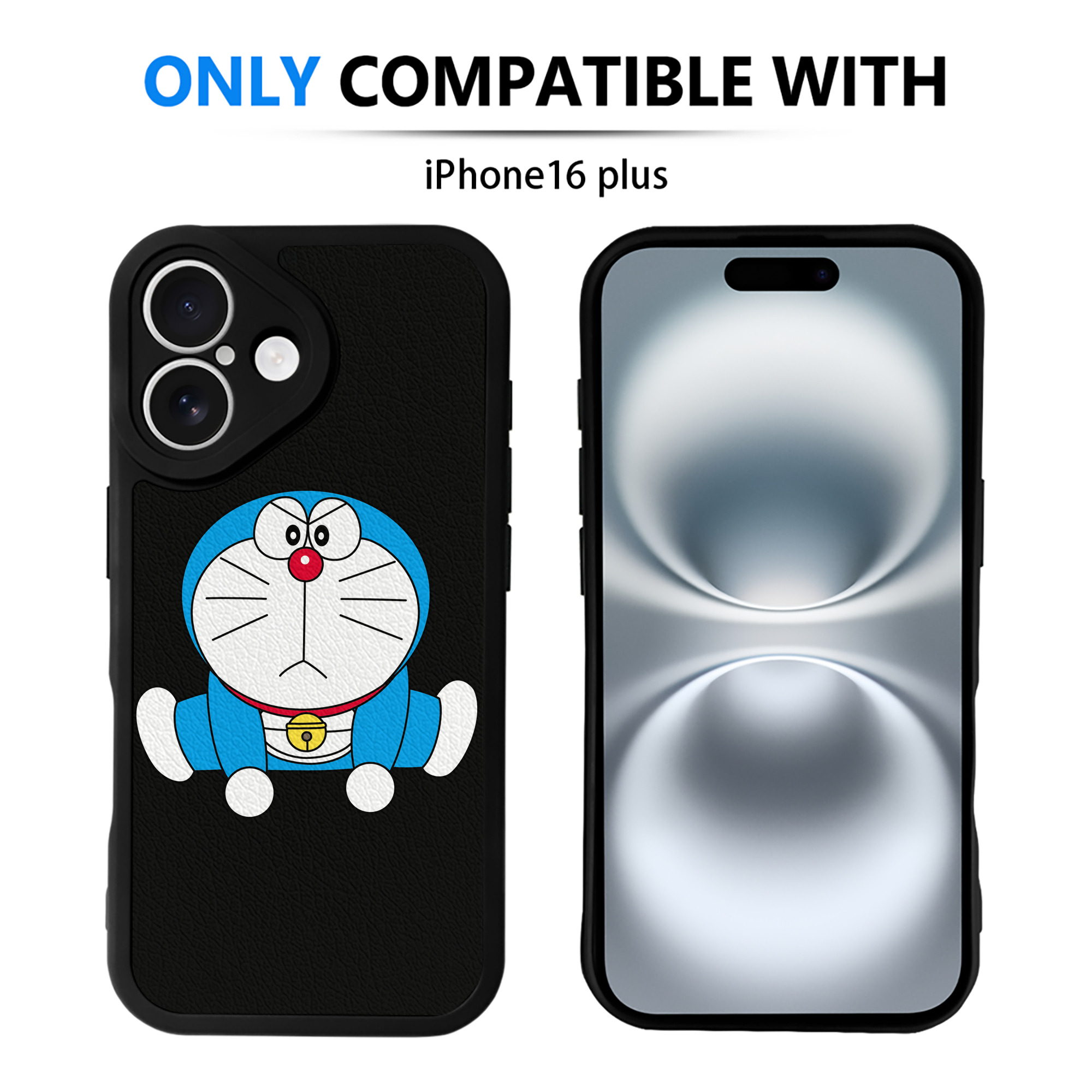 （画像用） ドラえもん Doraemon 【iPhone 16シリーズ対応】シリコンスマホケース（レザー調） 材質：シリコン